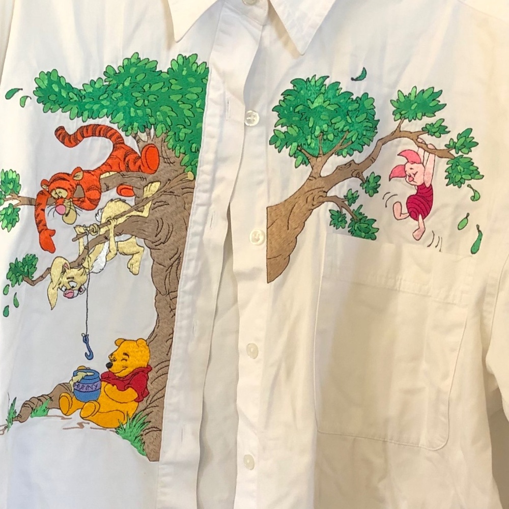 Disney Embroidered Shirt SZ  L 100% Cotton